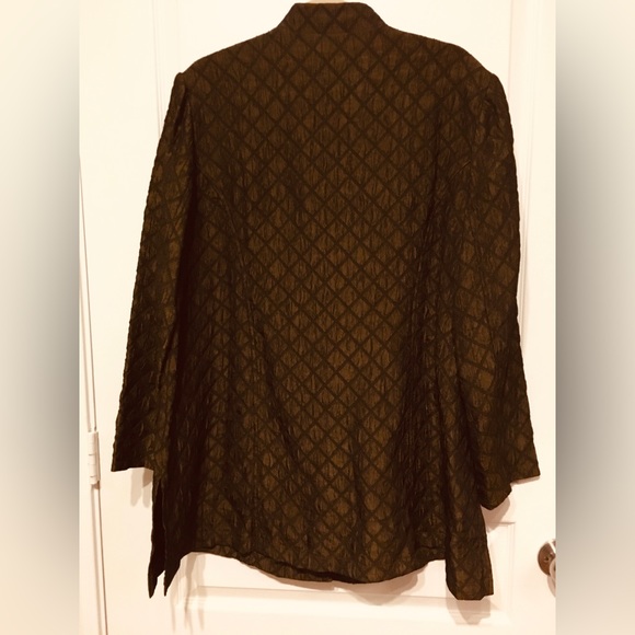 Coldwater Creek Olive Blazer w/Diamond Pattern & Muted, Metallic Sheen. Sz 2X - Picture 4 of 5